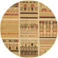 thumbnail image 1 of Ahgly Company Machine Washable Indoor Round Transitional Orange Area Rugs, 5' Round, 1 of 7