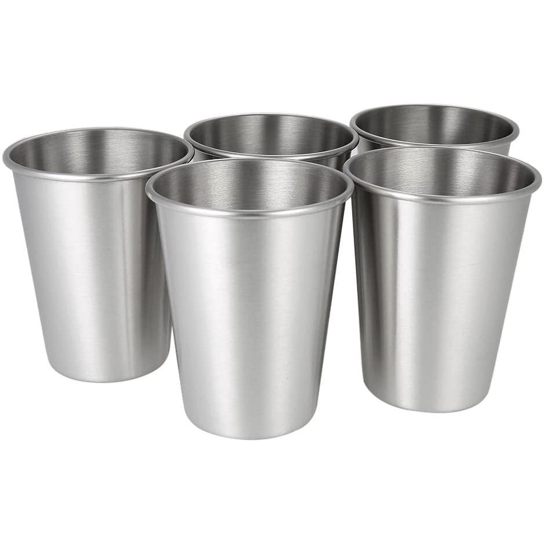 5 Pcs Gobelets en Acier Inoxydable 304 de Qualité Supérieure, Gobelets Empilables, Gobelets en Métal Incassables