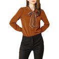 thumbnail image 5 of INSPIRE CHIC Women's Tie Neck Button Down Work Long Sleeves Blouse Shirts, 5 of 5