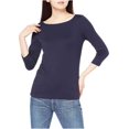 thumbnail image 1 of walmart Essentials T-Shirt à Encolure Bateau à Manches 3/4 pour Femmes, 1 of 8