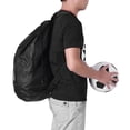 thumbnail image 3 of Basketball Football Soccer, Exercising Mesh Backpack Borsa Basket Training Bambino Shoulder Drawstring Bag Black, 3 of 8