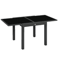 thumbnail image 1 of Outsunny Table à Manger d'Extérieur Extensible de 63 Pouces, avec Cadre en Aluminium, Noir, 1 of 10