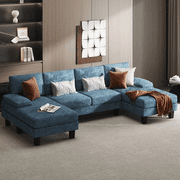 Homall Modern U-Shape Sectional Sofa, Chenille Fabric Modular Couch, 4 Seat Oversized Sofa with Chaise for Living Room, Sleeper Sofa Bed with Memory Foam