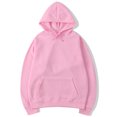 thumbnail image 1 of MAWCLOS Ladies Sweatshirt Pocket Hoodies Solid Color Hooded Tops Casual Fall Drawstring Pullover Pink M, 1 of 6