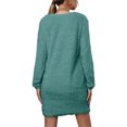 thumbnail image 3 of Bellella Robe Chandail pour Femmes, Mini Robe en Peluche à Manches Longues, Robe Chandail Ample en Polaire Chaude Couleur Vert Pois 2TG, 3 of 4