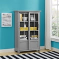 thumbnail image 1 of Ameriwood Home Aaron Lane Bookcase with Sliding Glass Doors, White, 1 of 8