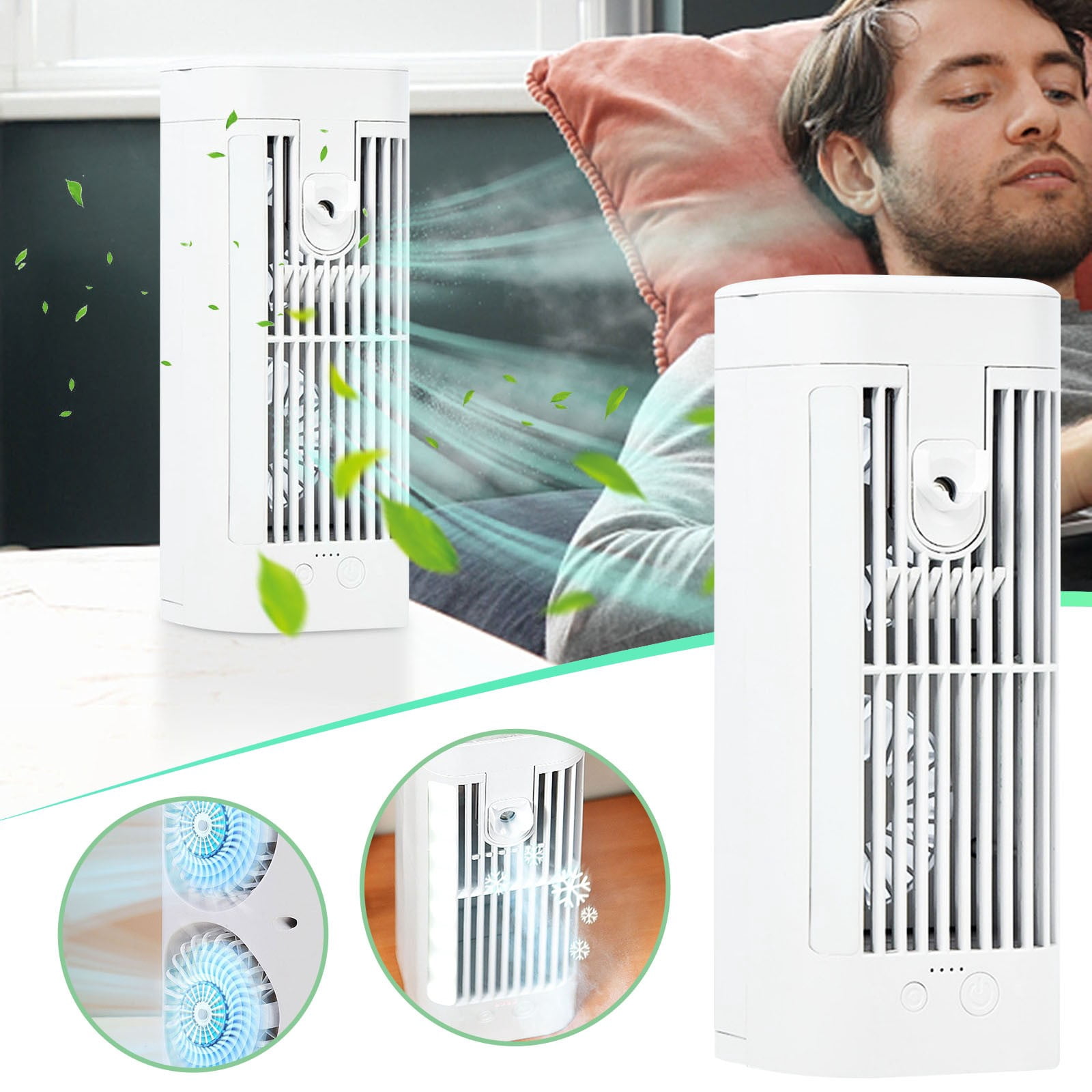 Dvkptbk Air Conditioner Conditioning Household Spray Refrigeration Small Conditioning Indoor Water Electric Fan Night Light Fan Home Essentials