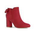 thumbnail image 1 of Unique Bargains Bottines à Talons Épais pour Femmes à Bout Rond avec Nœud Décoratif, 1 of 8