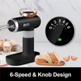 thumbnail image 4 of Kitchen in the box Cordless Rechargeable Hand Mixer for Kitchen, Portable Handheld Electric Mixer with Beaters, Whisks, 6-Speed Digital Display, Char, 4 of 6