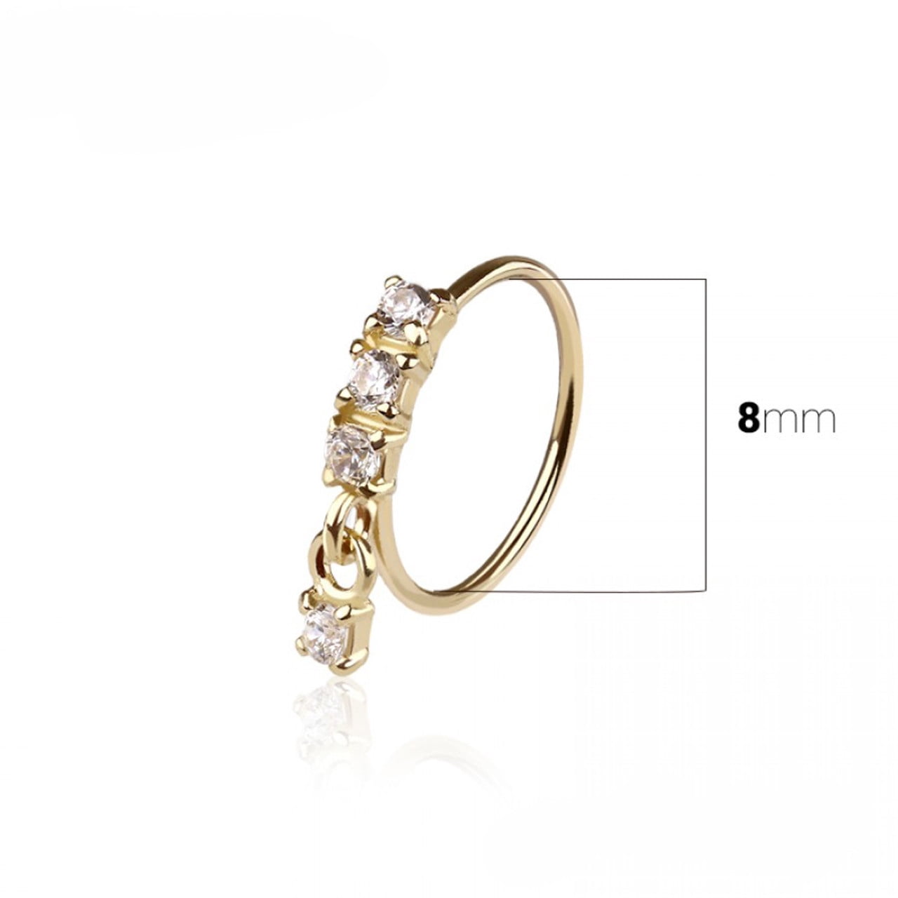 14k gold dangle nose ring