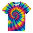 thumbnail image 2 of Hauts et T-Shirts pour Filles - T-Shirt Graphique à Manches Courtes Imprimé Tourbillon Col Rond Décontracté Confortable pour Usage Quotidien pour Tout-Petits et Enfants 2-13 Ans, 2 of 4
