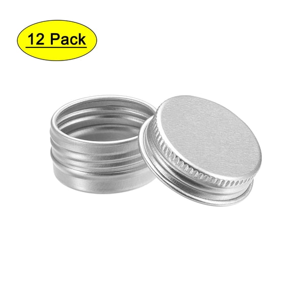 Unique Bargains Boîtes Rondes en Aluminium 0.17 oz avec Couvercle en Métal 5ml 12 Pcs