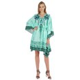 thumbnail image 1 of Bimba Printed Caftan Gown Maxi Robe Dress For Women Beachwear Short Swimsuit Cover Up, 1 of 7