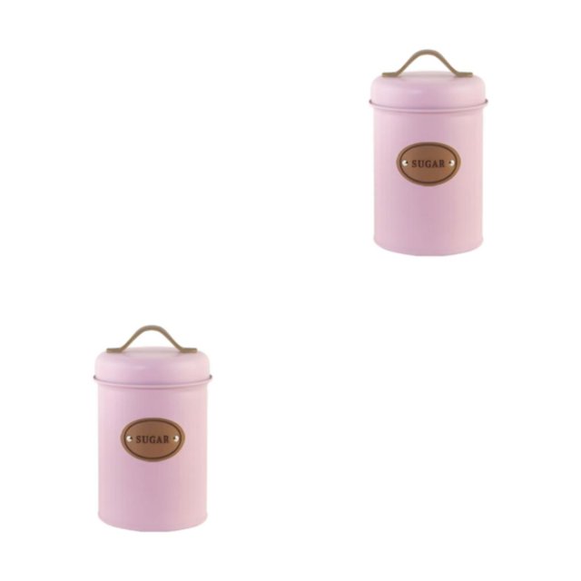 Wweixi Transparent Tea Jars For Storing And Displaying Favorite Tea Leaves Food Grade Metal Kitchen Storage Jars Jars Kitchen Pink sugar 2Set