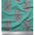 thumbnail image 1 of Soimoi Modal Satin Fabric Paisley Block Print Fabric by Yard 42 Inch Wide, 1 of 1