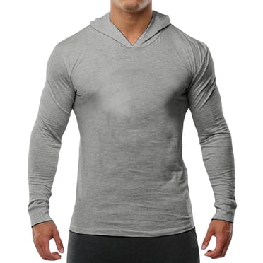 Ketyyh-chn99 T-Shirt pour Hommes Vêtements d'Automne Mode Masculine Chandail à Capuchon Athlétique Chandail d'Entraînement Chandail en Molleton de Sport Couleur Unie Gris, TG