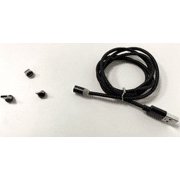 Charging Cable Phone Braided Detachable Cord charging cable phone charging USB 360 Degree Rotating Cable, Black, Cable, 3pcs Connector