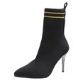 thumbnail image 2 of Bottes Courtes de Mode pour Femmes à Bout Pointu, Respirantes, à Talons Hauts, en Tricot, à Manches, 2 of 8