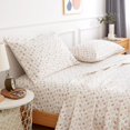 thumbnail image 1 of King Size Bed Sheets Piece Floral Pattern Sheets King Deep Pocket Sheet Grey Lotus, 1 of 7