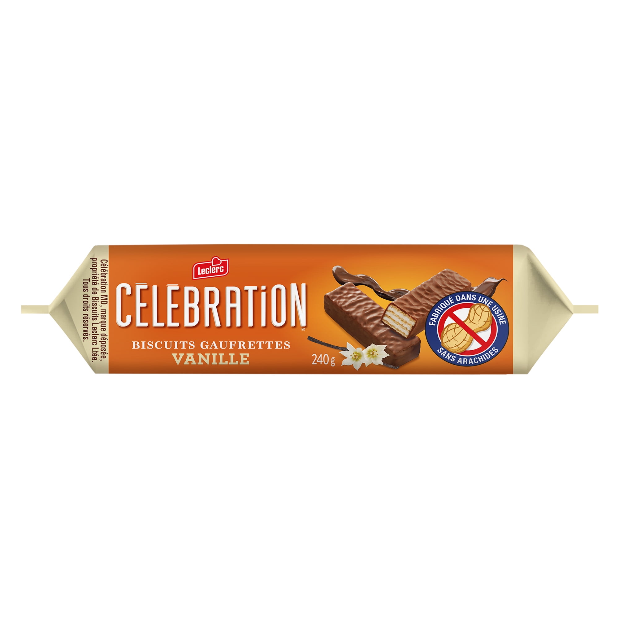 Gauf.Vanille Enrobe de chocolat au lait Celebration Leclerc 240g