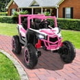 thumbnail image 4 of Costway 24V Kids Ride on UTV with 4 x 100W Powerful Engine Remote Control High/Low Speed Pink, 4 of 10