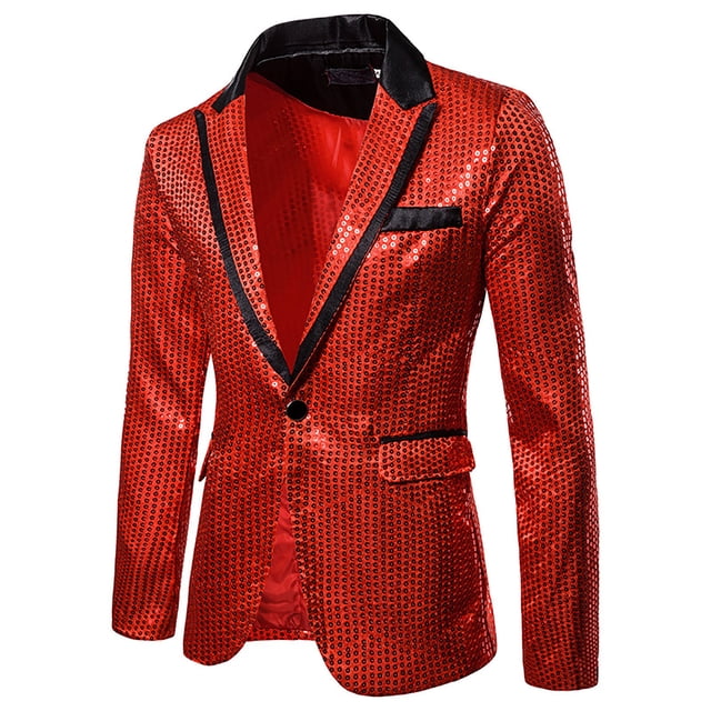 Birdeem Veste de Complet Décontractée pour Homme, Automne et Hiver, Mode, Personnalité, Paillettes