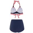 thumbnail image 4 of Womens Two Piece Swimsuits Halter Neck Top High Waisted Bathing Suits Tummy Control Bikini Swimwear, 4 of 4