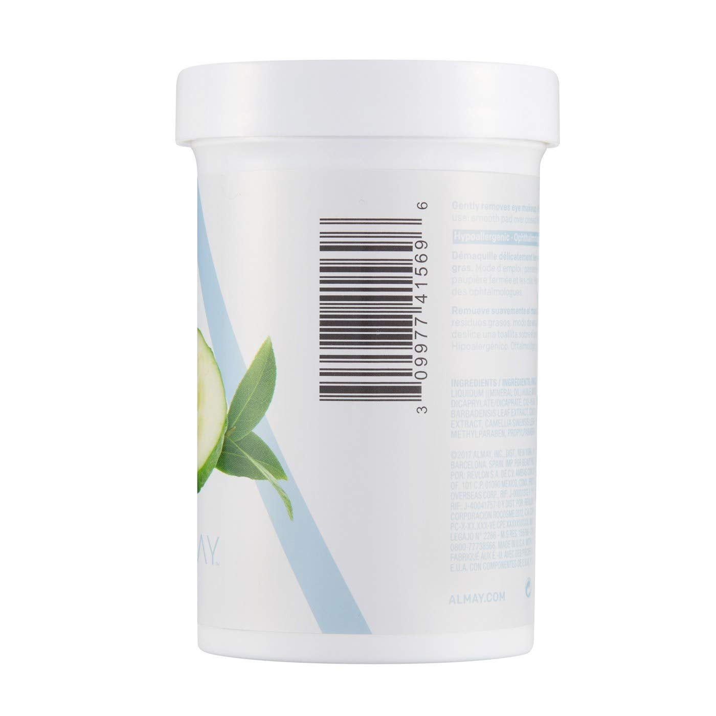 Almay Tampons Démaquillants pour les Yeux Biodégradables Longue Tenue & Hydrofuges, Lingettes Maquillage Hydrofuge