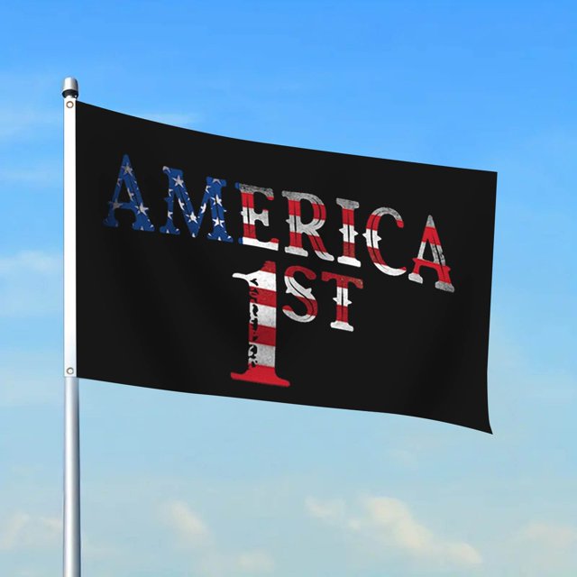 Hbdhejl American Flag American Campaign Slogan America First America Frist Flag Printed In 100D Polyester Cloth