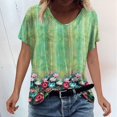 thumbnail image 2 of Femmes Été Imprimé Manches Courtes O Tee-Shirt Tops, 2 of 3