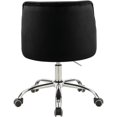 thumbnail image 4 of Meridian Furniture Arden Chaise de Bureau Pivotante Réglable en Velours Noir et Chrome, 4 of 6