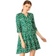 thumbnail image 1 of INSPIRE CHIC Robe Décontractée pour Femme à Fleurs, Col en V, Taille Cintrée, Manches Longues, 1 of 6