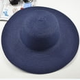 thumbnail image 2 of WZXFASHION Summer Solid Color Fashion Rhinestone14cm Oversized Sun Hat Ladies Beach Hat Travel Foldable Hat Clothing Shoes & Accessories Navy One Size, 2 of 3