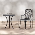 thumbnail image 3 of Outsunny 3 Pieces Patio Bistro Set, Coffee Table with Umbrella Hole, Brown, 3 of 10