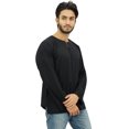 thumbnail image 3 of Atasi Kurta Court Noir pour Homme, Col Rond Goutte d'Eau, Tunique en Coton - Xxx-Grand, 3 of 7