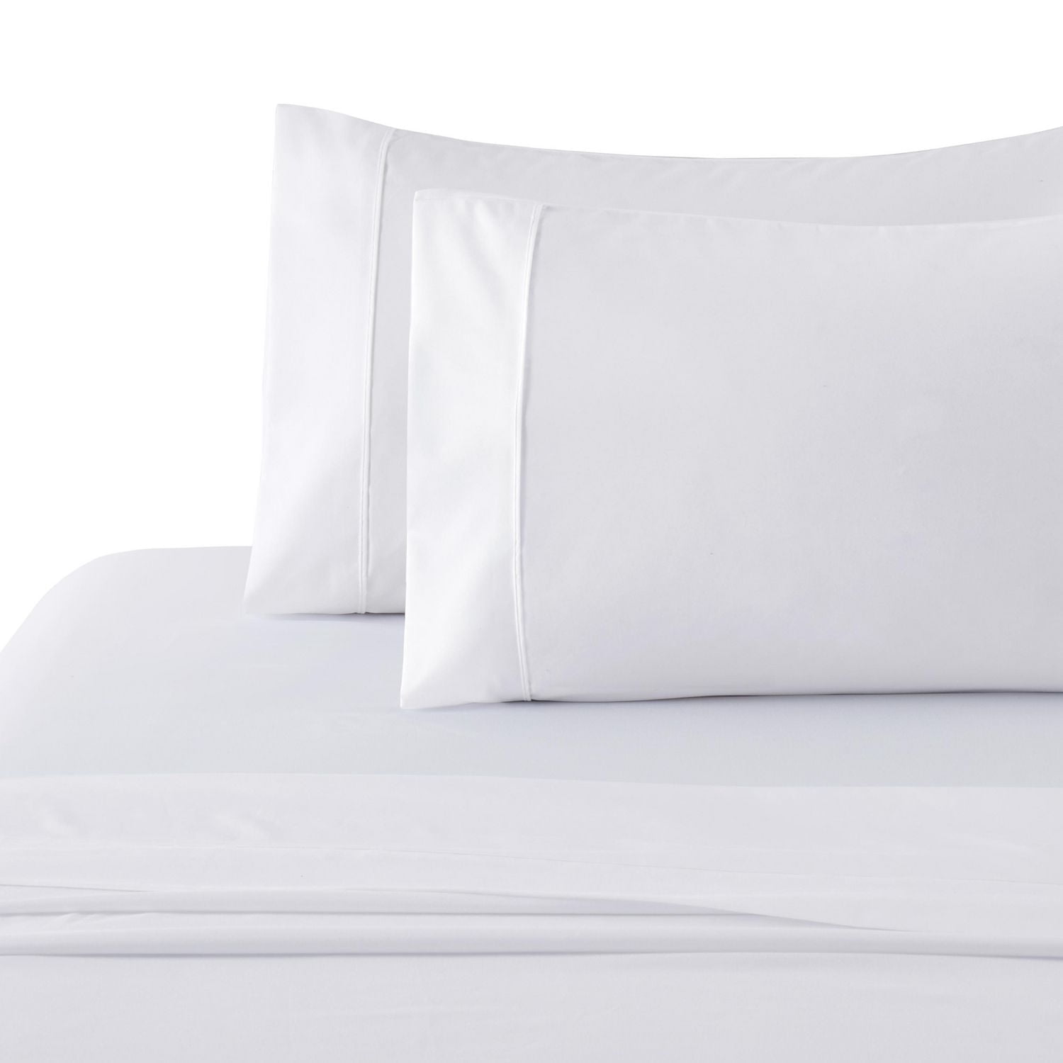 Literie Marina Decoration, 600 fils au pouce carré, ultra douce, à poches profondes, en coton percale fibres longues, toutes saisons, couleur blanche