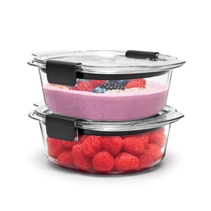 Rubbermaid Brilliance Round Food Storage Container, 2.17 cup (510 mL), 2 Pack