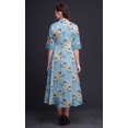 thumbnail image 3 of Bimba Floral Ladies Button Down Print Dress A-Line Cocktail Party Shirt Dress-Large, 3 of 5
