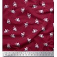 thumbnail image 1 of Soimoi Red Poly Georgette Fabric Artistic Floral Print Sewing Fabric Yard 52 Inch Wide, 1 of 5