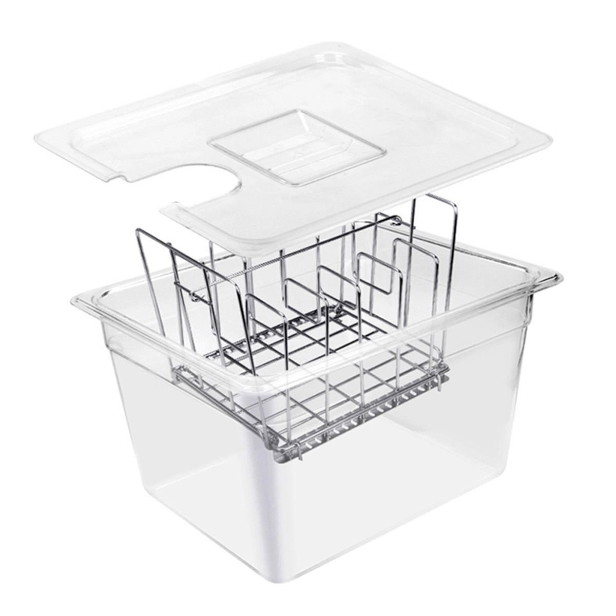 2X Sous Vide Cooker Machine 11L Container with Stainless Steel Rack Detachable Dividers Separator