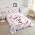 thumbnail image 4 of Erosebridal Girls Cartoon Raccoon Bedding Toddler Comforter Set, Princess Down Comforter, Bowknot Bedroom Decor, 2-Piece, 4 of 7