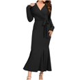 thumbnail image 2 of UPPADA Robe de Cocktail pour Femmes à Manches Longues Robe d'Invitée de Mariage Fente Latérale Jolie Robe Formelle Évasée Taille Haute Robe de Fête Robe de Bal Robe de Cocktail Liquidation Robes de Retour à la Maison, 2 of 8