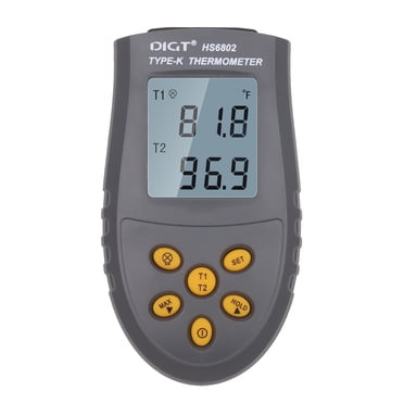 Amdohai Portable High-precision Digital Thermometer Single Dual Channel Measurement LCD Display Temperature Meter Maximum Minimum Difference