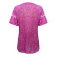 thumbnail image 4 of Pxiakgy T-Shirts pour Femmes Printemps Été Décontracté Col Rond Manches Courtes Imprimé Grande Taille Haut T-Shirts Femmes Rose Vif + L, 4 of 7