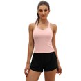 thumbnail image 1 of Charmo Women's Scoop Neck Ribbed Tank Tops Slim Straps Cropped Tops Built in Bra, 1 of 5