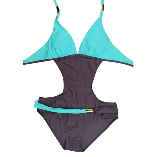 Maillot de Bain pour Femmes à Empiècements, Couleur, Été, Plage, Fête, Natation, à Bretelles