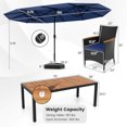 thumbnail image 3 of Costway Ensemble de Salle à Manger en Osier pour Patio 11 Pcs avec Parasol Extérieur Double Face 8 Chaises Empilables, 3 of 7