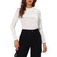 thumbnail image 1 of INSPIRE CHIC T-Shirts en Velours pour Femmes Col Rond Manches Longues Décontracté L Blanc, 1 of 7