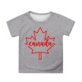 thumbnail image 1 of MEZZALL T-Shirt à Manches Courtes pour Filles, T-Shirt d'Été à Col Rond, T-Shirts Coupe Décontractée, Hauts Basiques, Gris, 3-4 Ans, 1 of 4