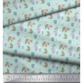 thumbnail image 2 of Soimoi Green polyester Crepe Fabric Bear Animal Print Fabric by the Yard 52 Inch Wide, 2 of 3